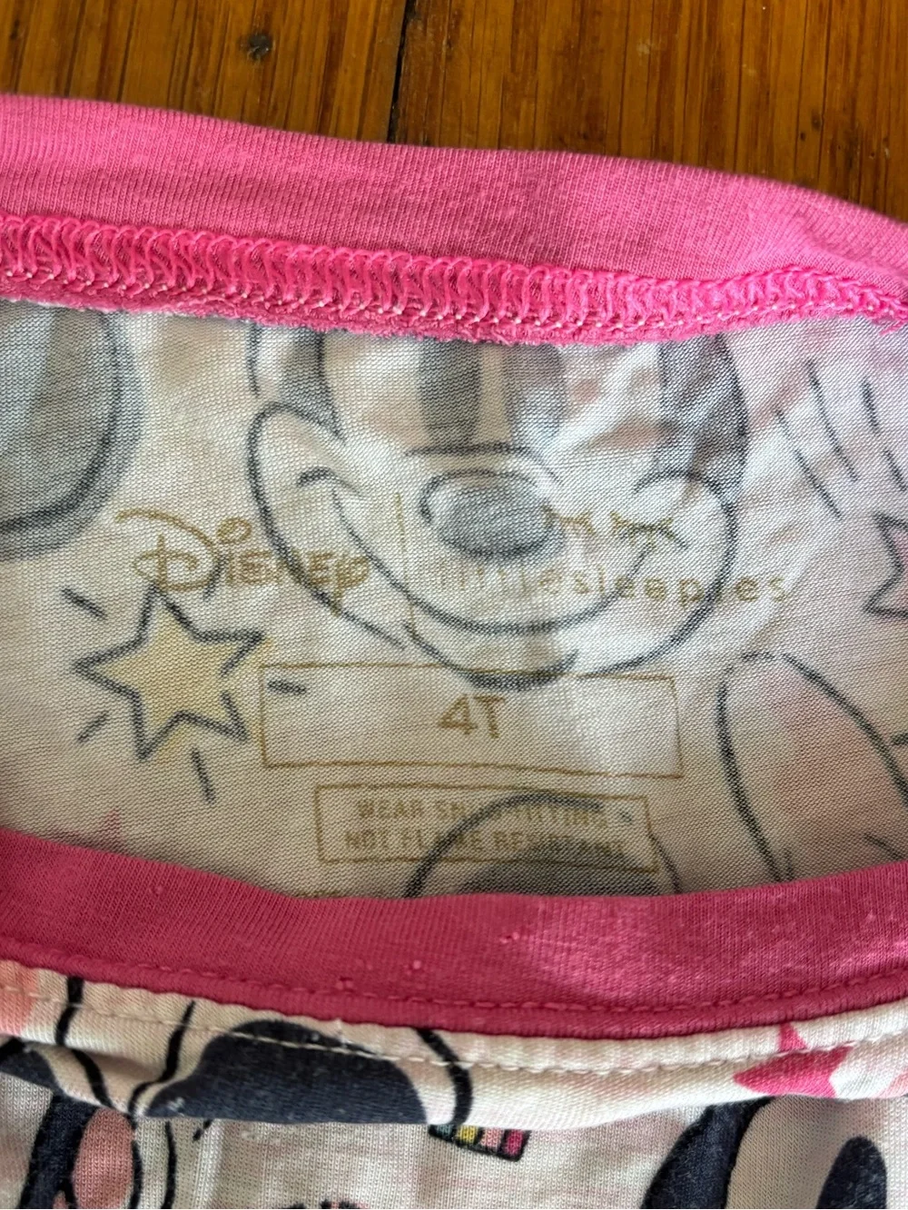 Minnie Mouse Pink Trim Kids Pajama Set